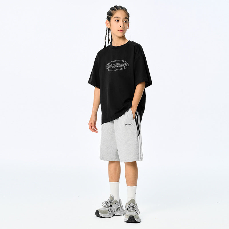Kids Letter Print Cotton T-Shirt