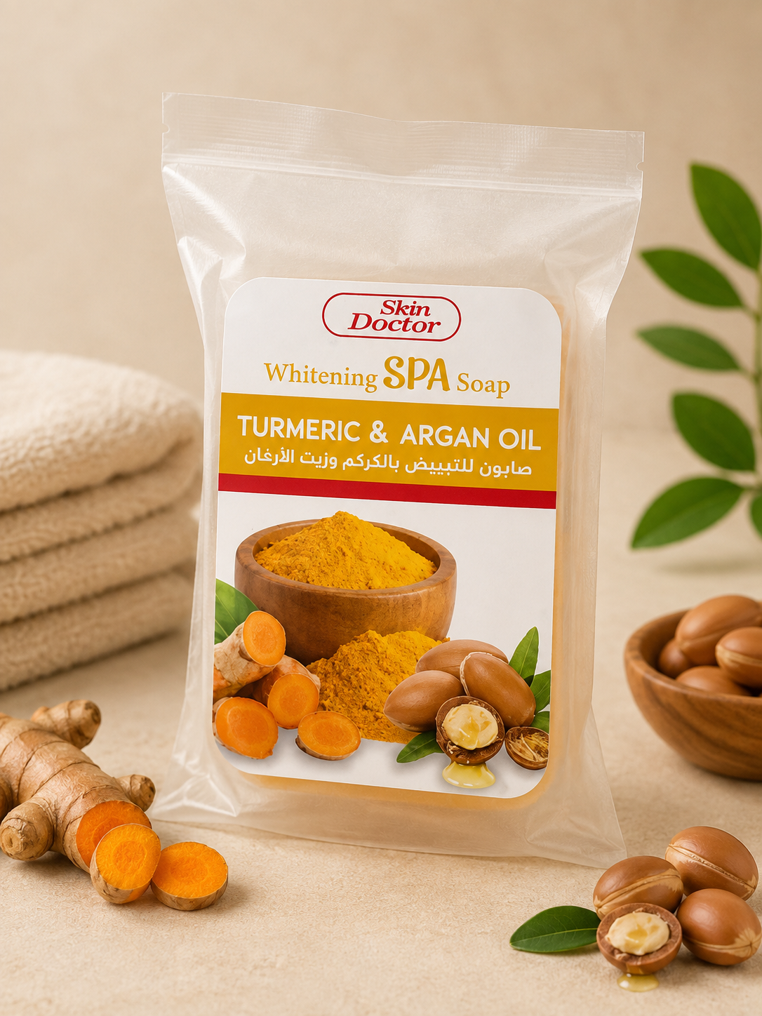 Skin Doctor Turmeric & Argan Oil Whitening SPA Soap – Brightening & Moisturizing Body Soap