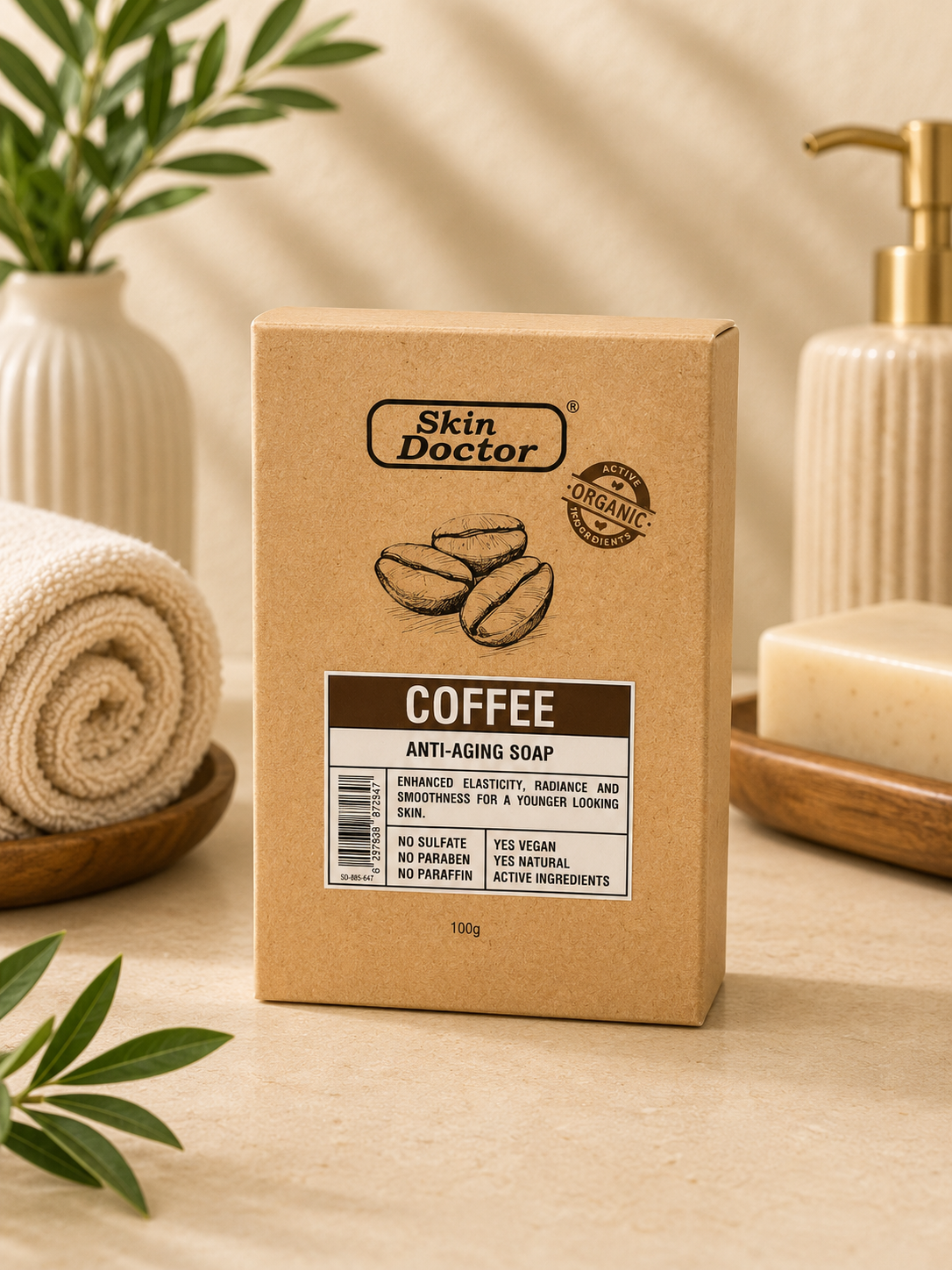 Skin Doctor Coffee Anti-Aging Soap – Deep Cleansing & Revitalizing Coffee Soap for Smooth Skin