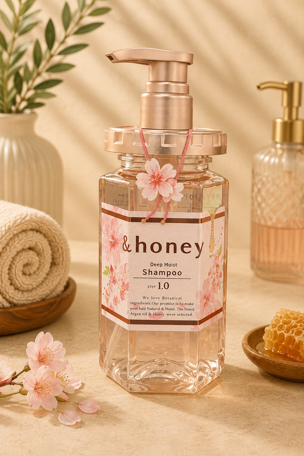 &honey Deep Moist Shampoo 1.0 Sakura Edition – Japanese Honey Shampoo for Soft, Hydrated & Frizz-Free Hair