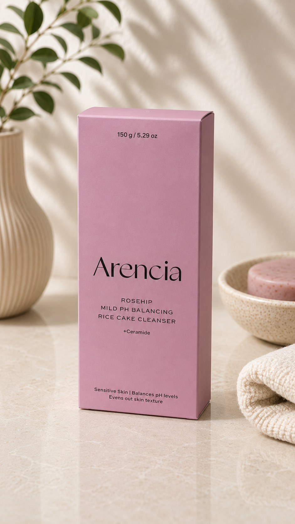 Arencia Rosehip Mild pH Balancing Rice Cake Cleanser – 150g