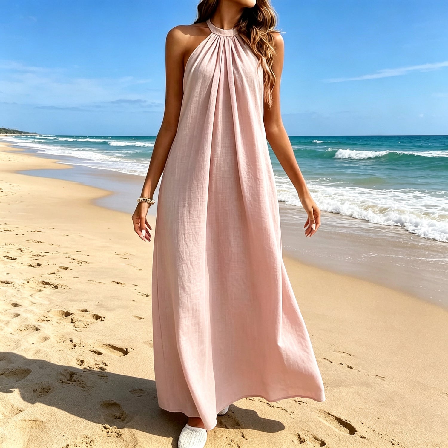 Sexy Halter-Neck Loose-Fitting Lady’s Dress – Stylish, Comfortable, Elegant Design