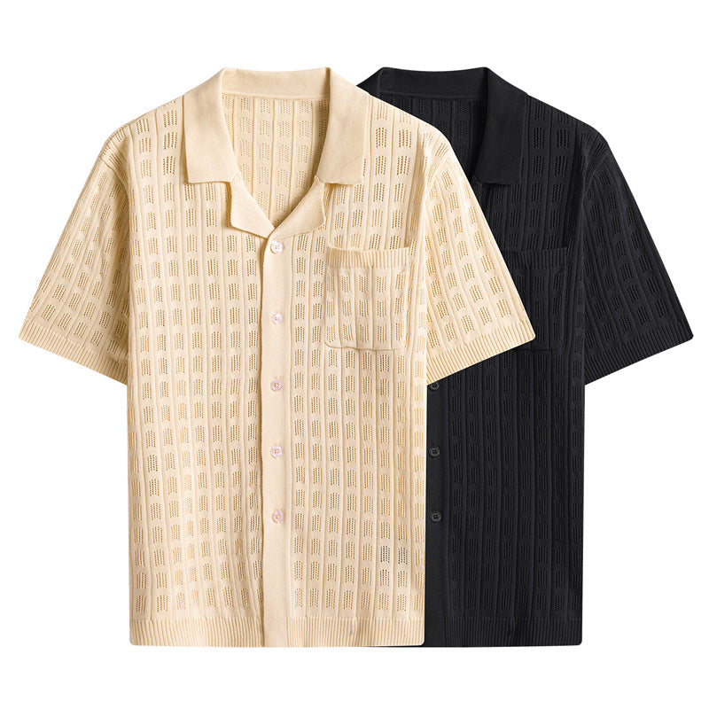 Mens Short-sleeved Knitted Sweater
