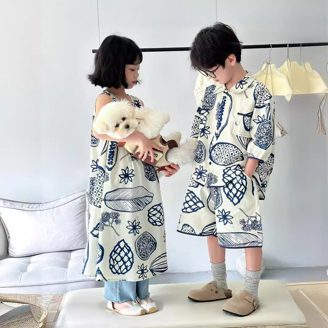 Kids Printed Top &amp; Shorts 2-Piece Set
