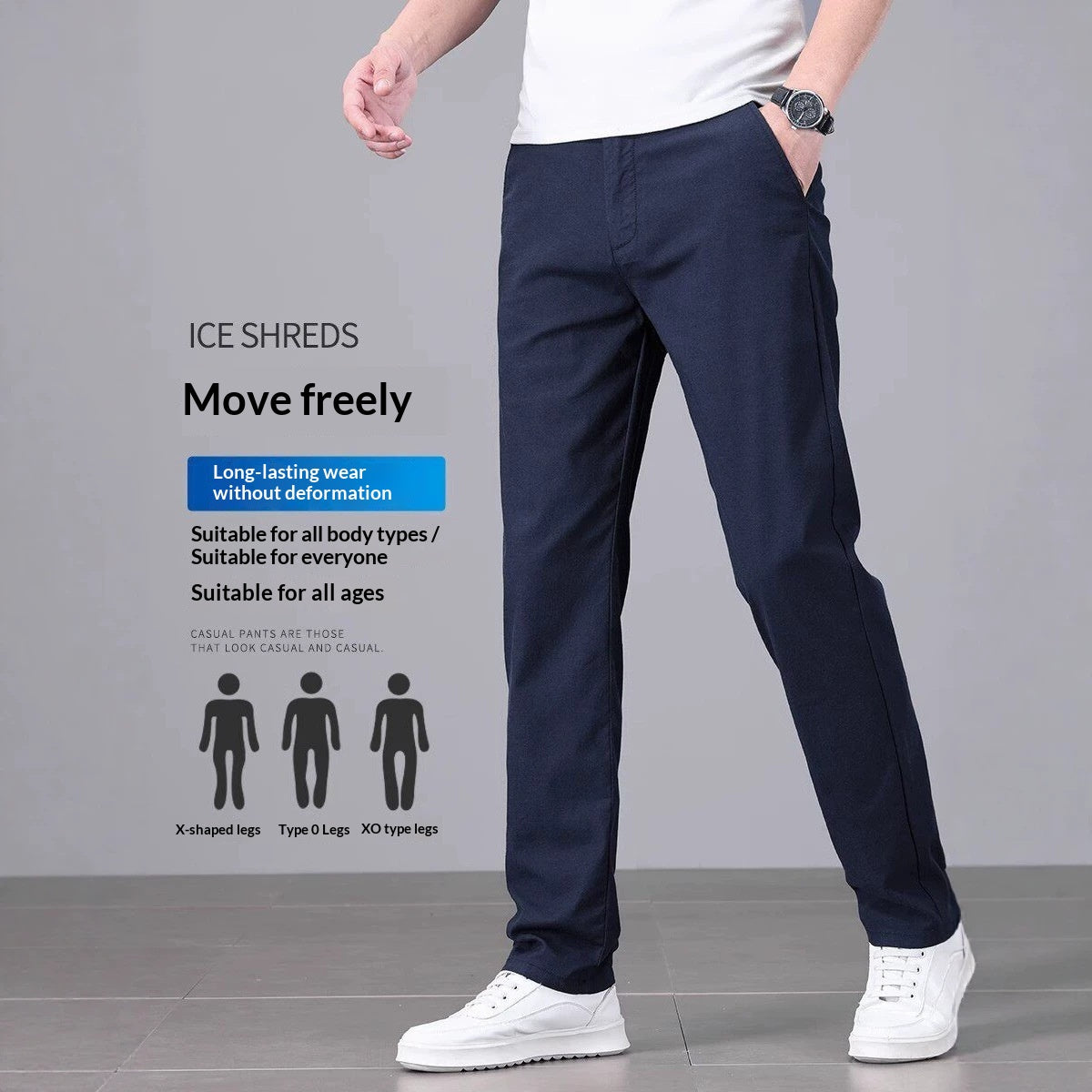 Men’s Straight-Leg Stretchy Breathable Trousers – Comfortable, Flexible Fit Casual Pants for Everyday Wear