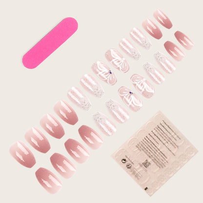 Gradient Glitter Pure Desire Wearable Nails – Stylish, Durable, Easy to Apply Press-On Manicure Set