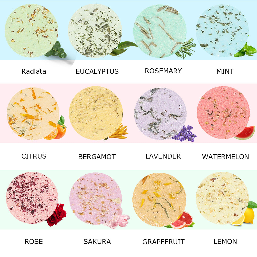 In Stock 12PCs Shower Piece Sea Salt With Dried Flowers Bath Salts Aromatherapy Sheet