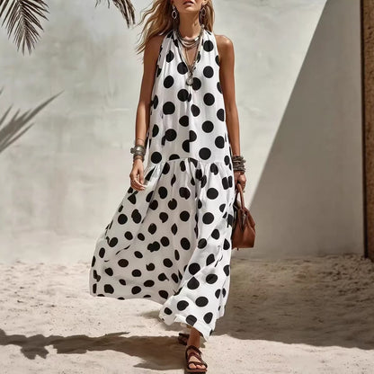 Plus-size Sleeveless Striped Dress