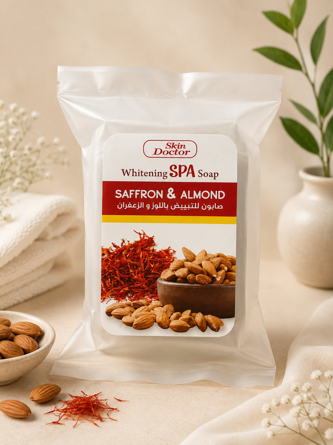 Skin Doctor Saffron &amp; Almond Whitening SPA Soap – Brightening &amp; Nourishing Body Soap