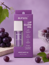 زيت توريد الشفاه بالعنب من BUFSOU - زيت مرطب وغير لاصق لمظهر شفاه لامع