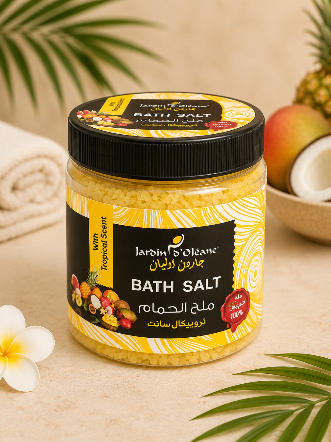 Jardin d’Oléane Tropical Bath Salt – Natural Bath Salts with Tropical Scent