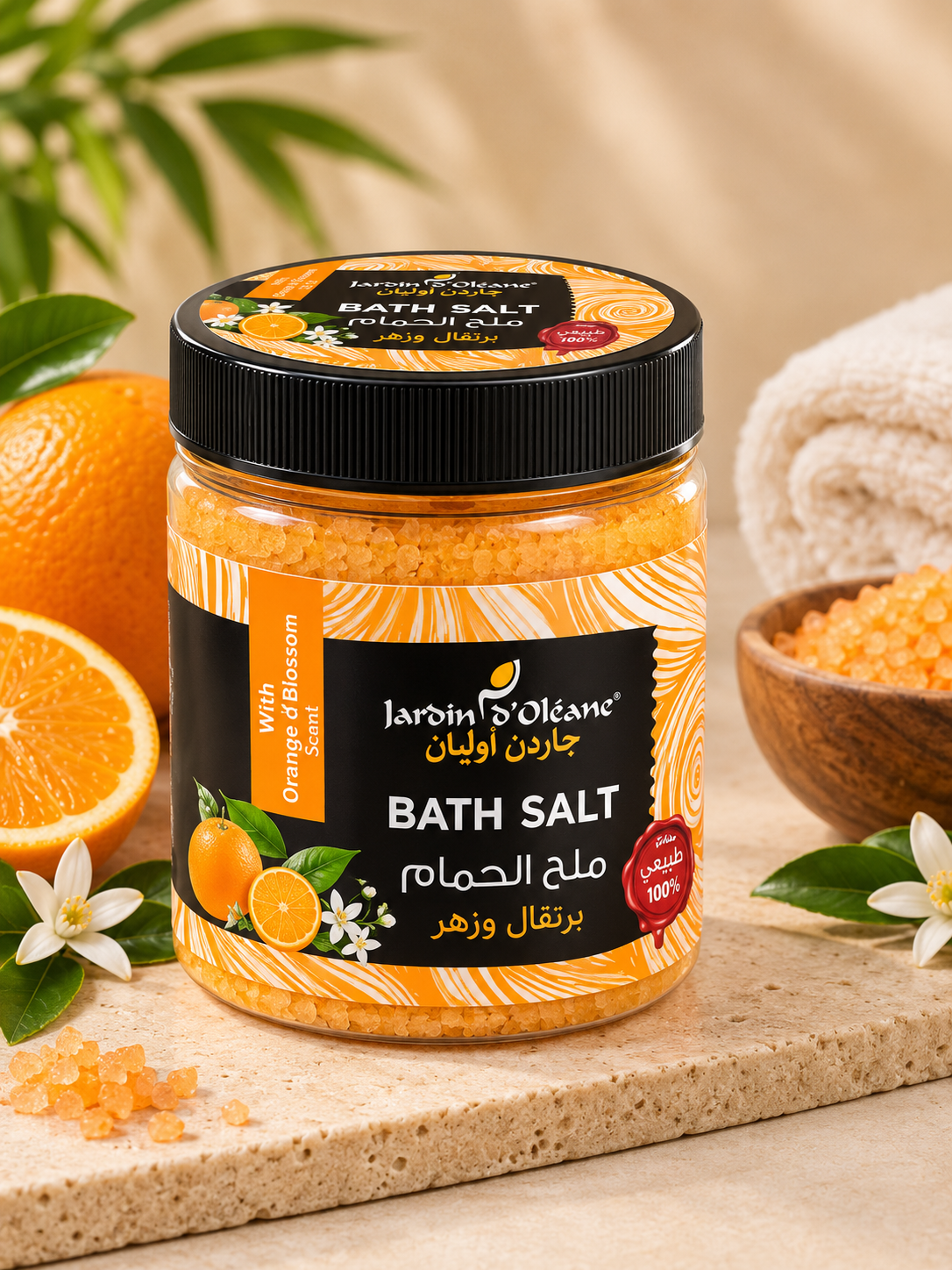 Jardin d’Oléane Orange Blossom Bath Salt – Natural Relaxing Bath Salts