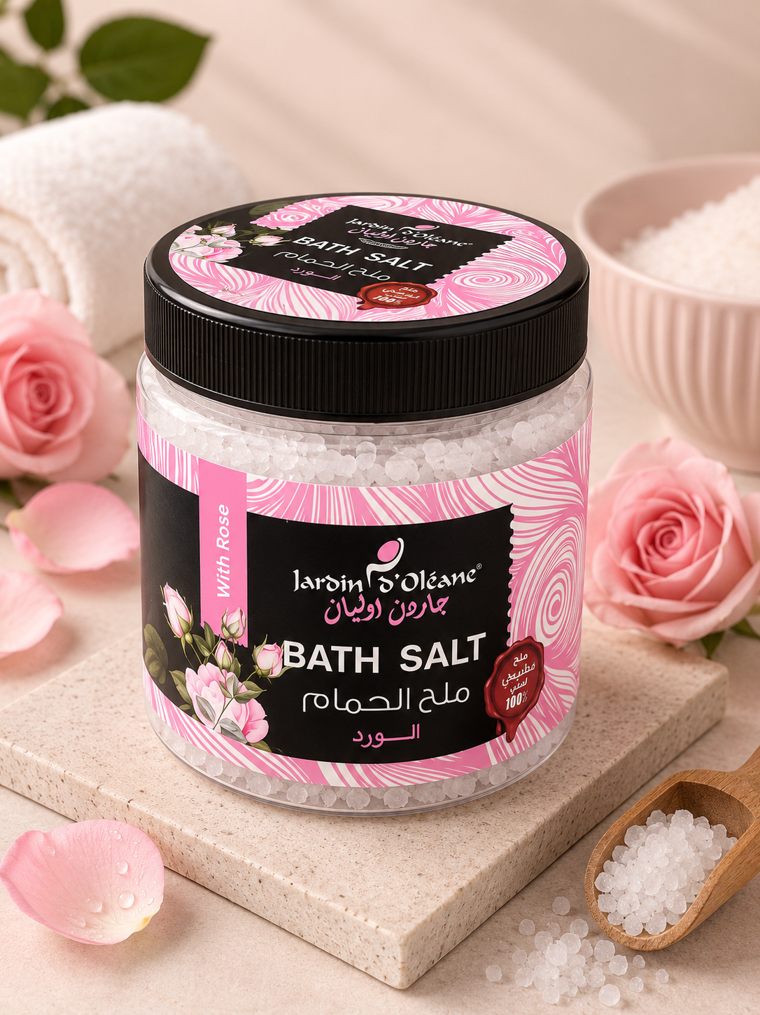 Jardin d’Oléane Rose Bath Salt – Relaxing Rose Scented Bath Salts