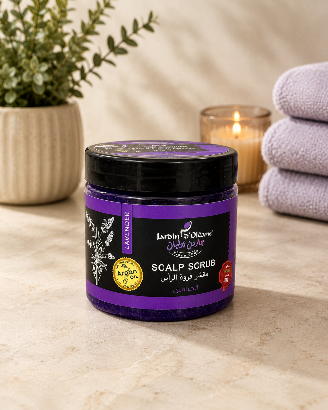 Jardin D’Oléane Lavender Scalp Scrub – Exfoliating Scalp Scrub for Healthy Hair &amp; Scalp Care