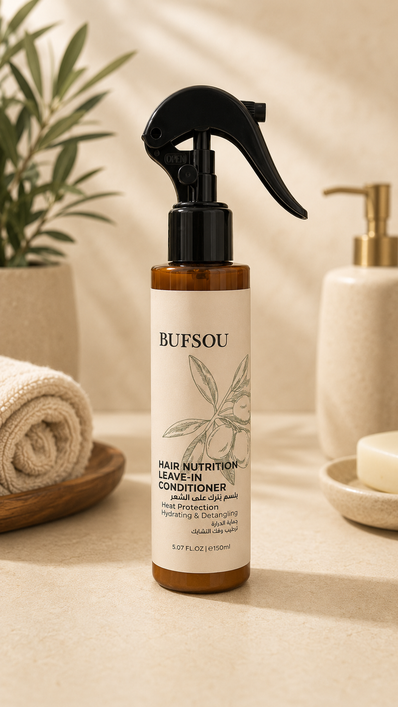 BUFSOU Hair Nutrition Leave-In Conditioner – Hydrating & Detangling Hair Spray with Heat Protection