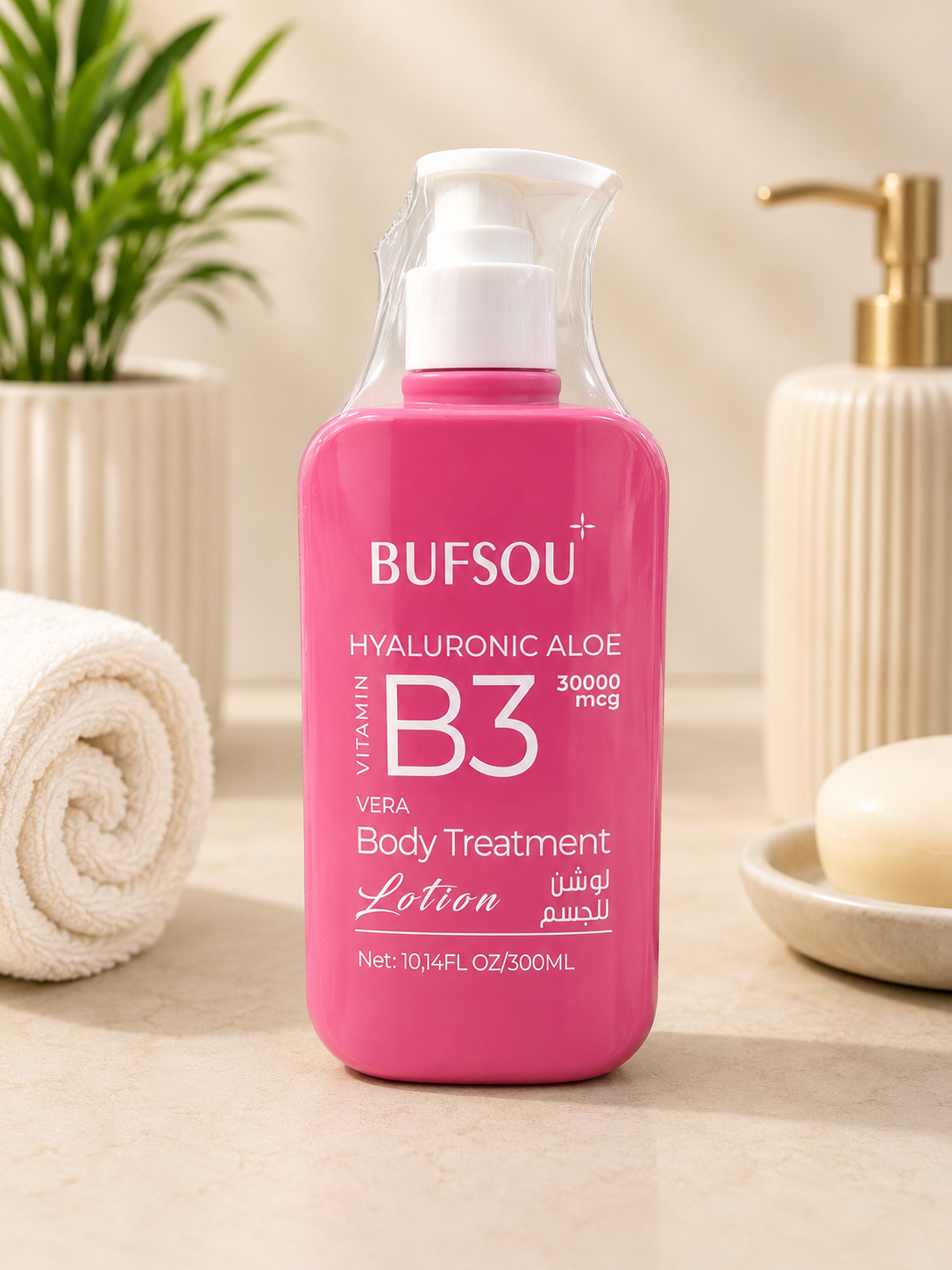 BUFSOU Hyaluronic Aloe Vitamin B3 Body Treatment Lotion – Deep Hydrating Body Lotion for Soft &amp; Glowing Skin