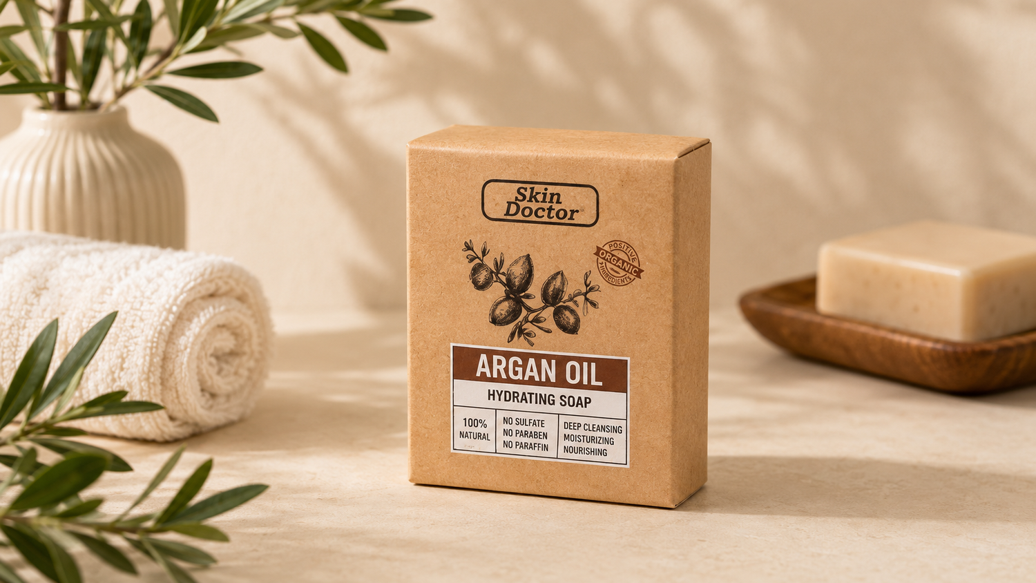 Skin Doctor Argan Oil Hydrating Soap – Deep Cleansing &amp; Moisturizing Soap for Soft Healthy Skin
