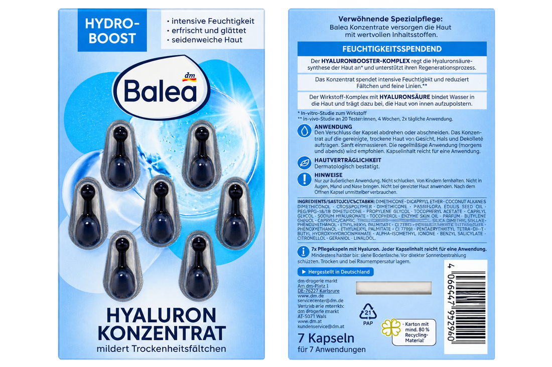 Balea Hydro Boost Hyaluron Concentrate – 7 Capsules
