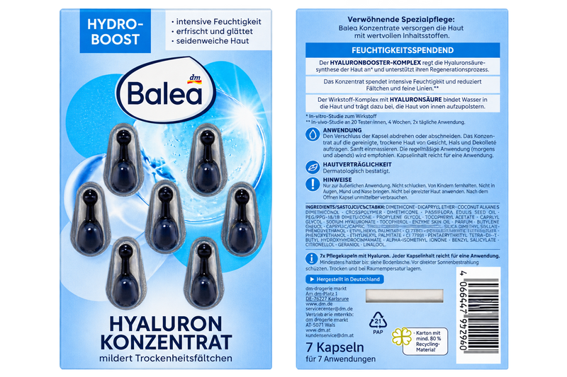 Balea Hydro Boost Hyaluron Concentrate – 7 Capsules
