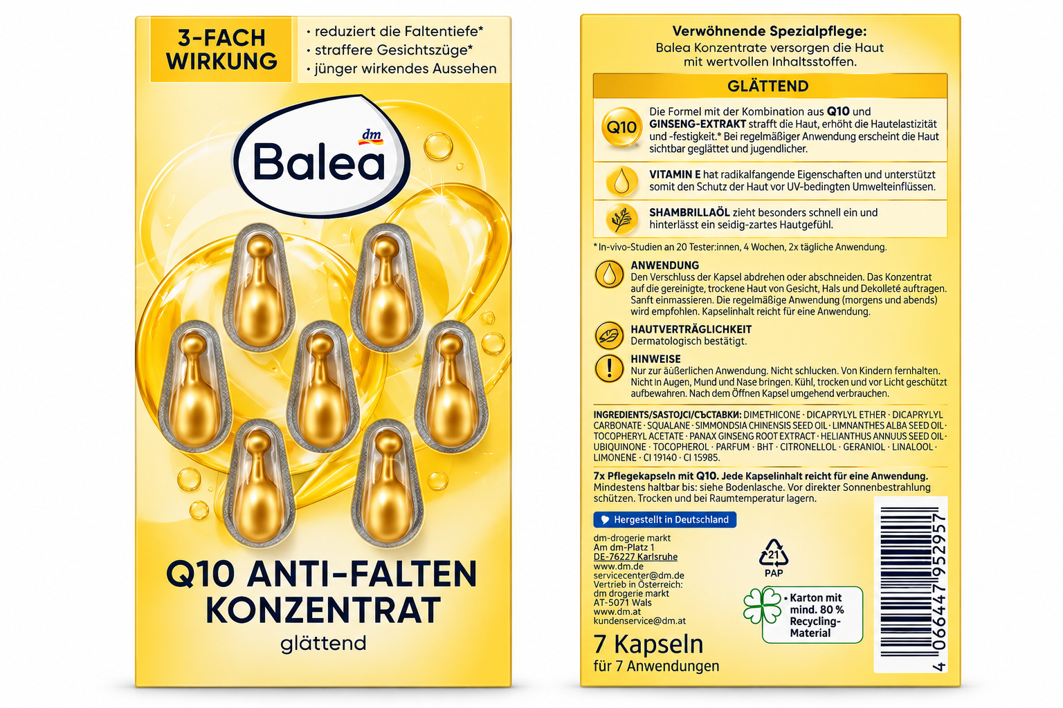 Balea Q10 Anti-Wrinkle Concentrate – 7 Capsules