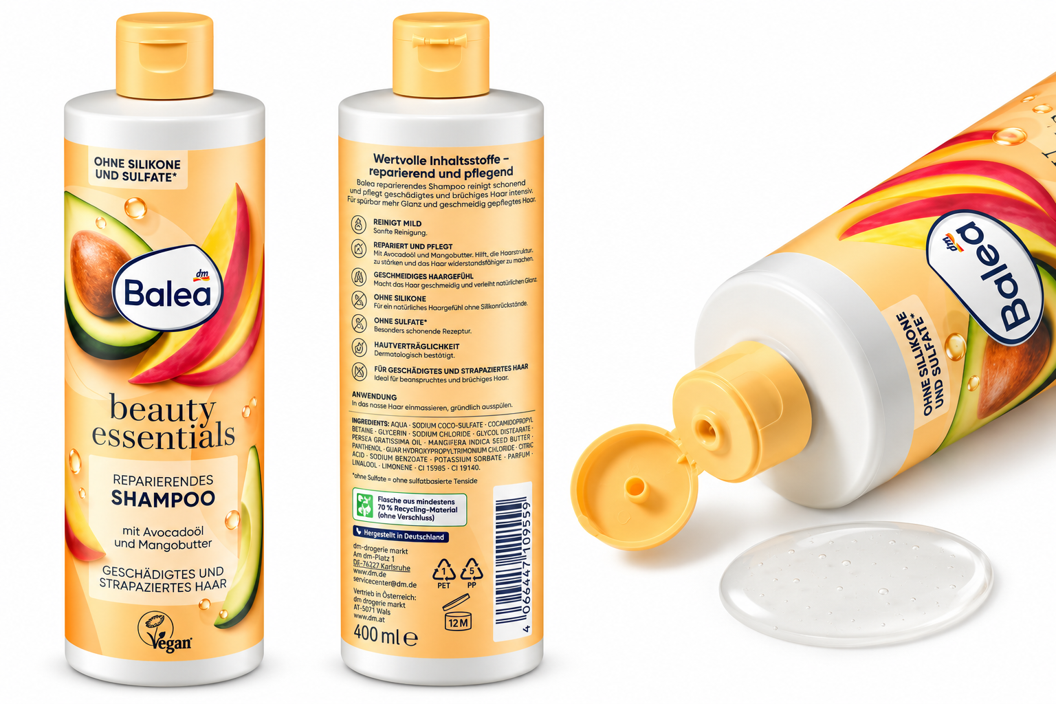 Balea Beauty Essentials Repairing Shampoo – 400 ml