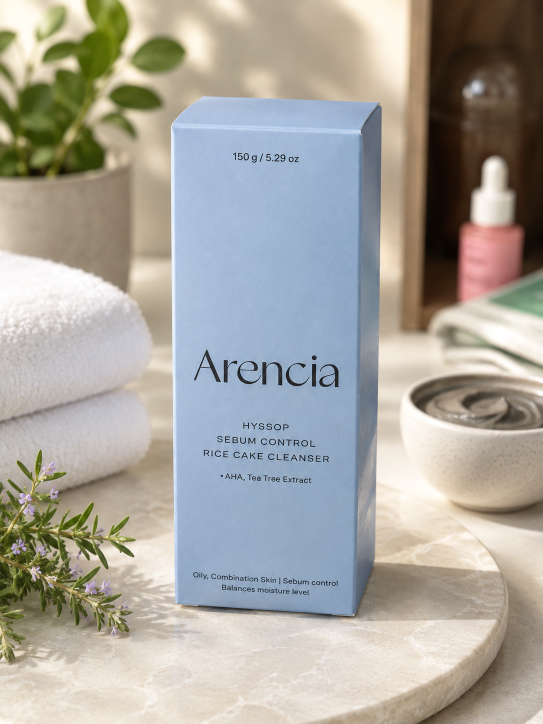 Arencia Hyssop Sebum Control Rice Cake Cleanser – 150g