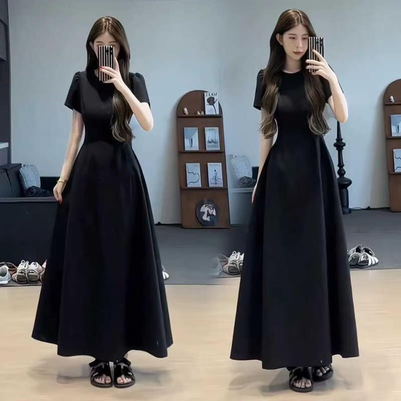 New French-Style Tea-Length Dress for Women
