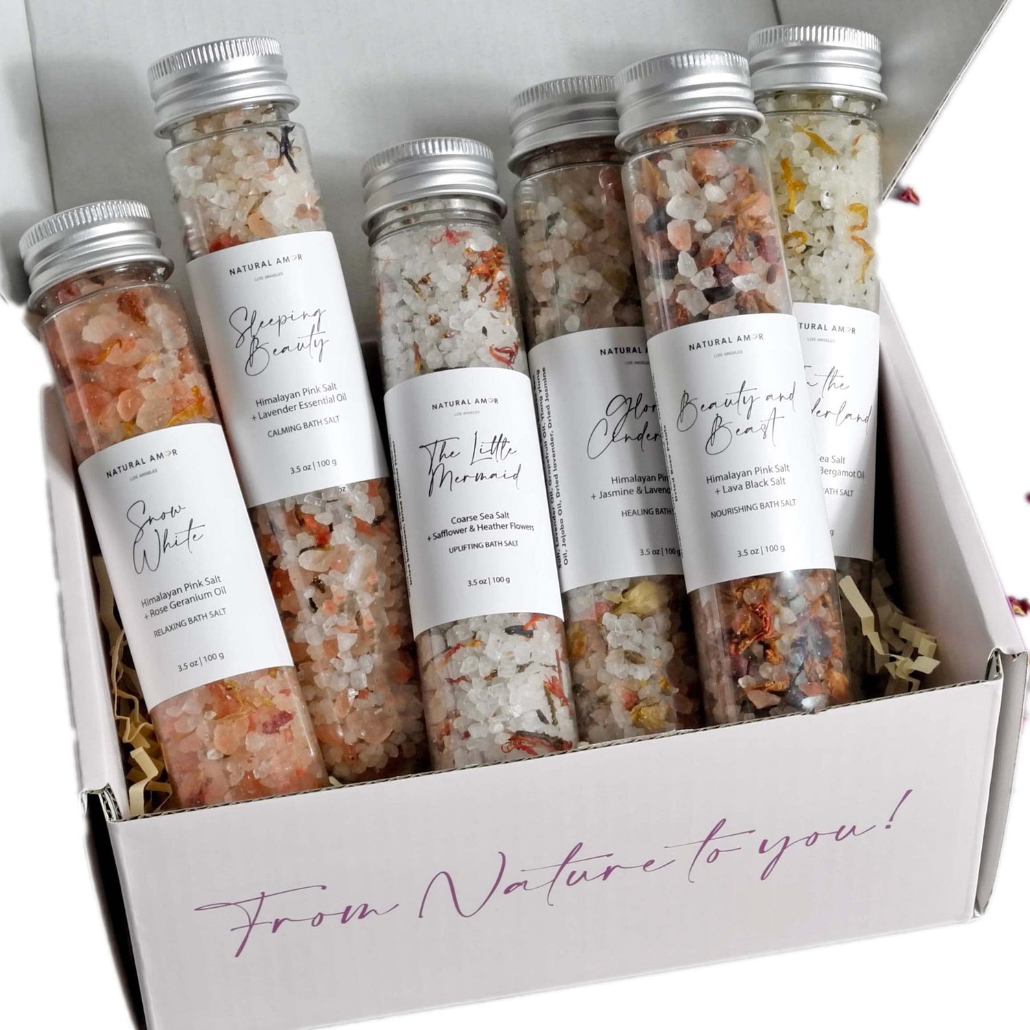Bath Salts Dried Flowers Bathing Salts Solid Color Bottled