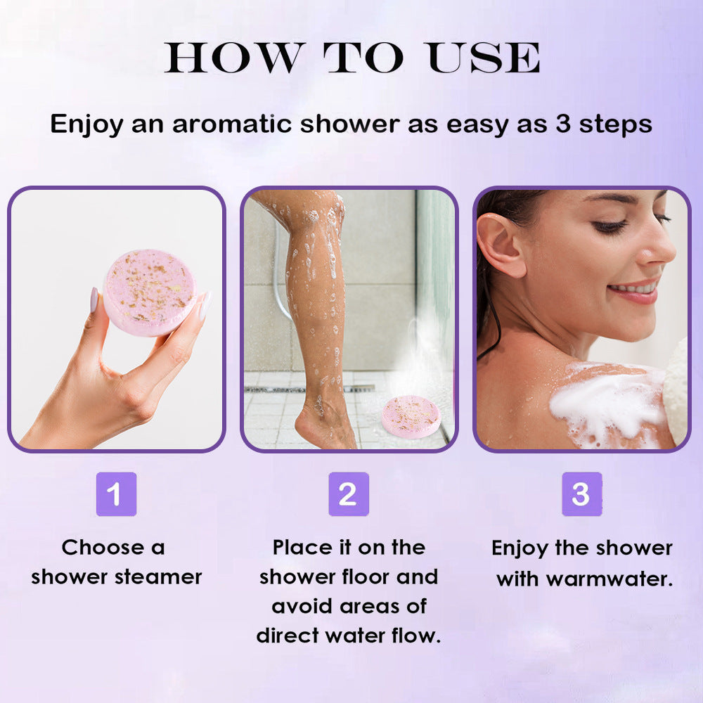 In Stock 12PCs Shower Piece Sea Salt With Dried Flowers Bath Salts Aromatherapy Sheet